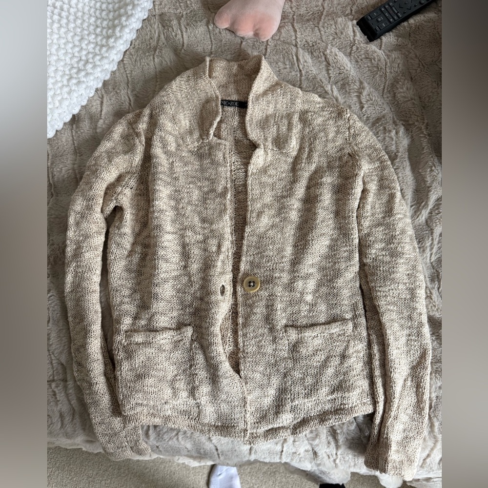 NIC + Zoe Women's Beige Knit Cardigan